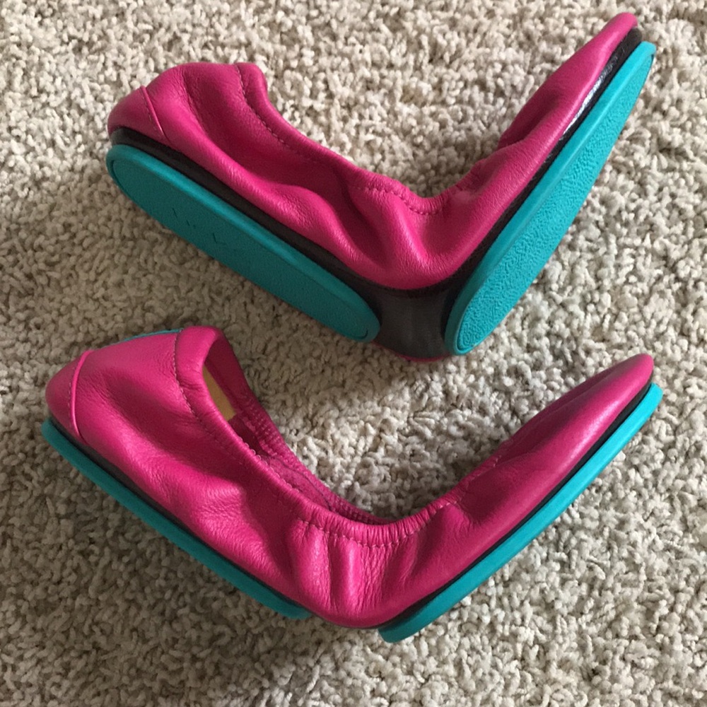 🐬TIEKS Fuchsia Blue Foldable Ballet Flats with Rounded Toe - Picture 6 of 13